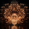 beautiful fireworks in the night, Ai generated